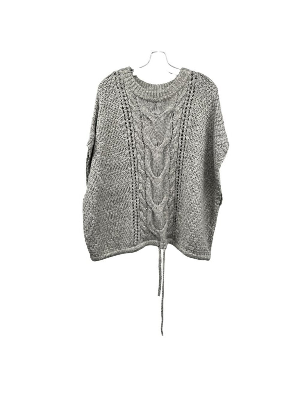 Universal Thread Open Knit Sweater Sleeveless Tie Hem Gray Size 1X